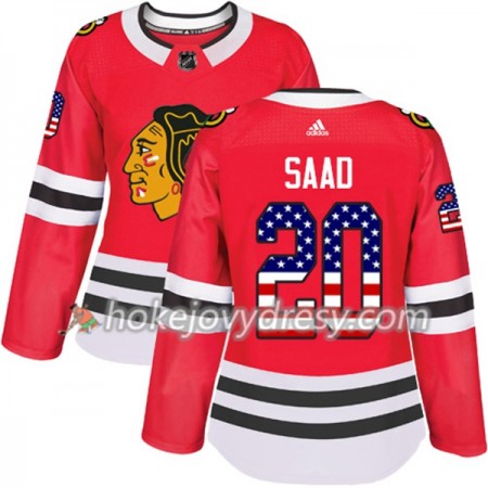 Dámské Hokejový Dres Chicago Blackhawks Brandon Saad 20 2017-2018 USA Flag Fashion Černá Adidas Authentic
